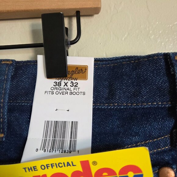 Wrangler Pro Rodeo Cowboy Cut Jeans Original Fit Dark Blue Size Men's 38x32 NEW - Picture 9 of 10
